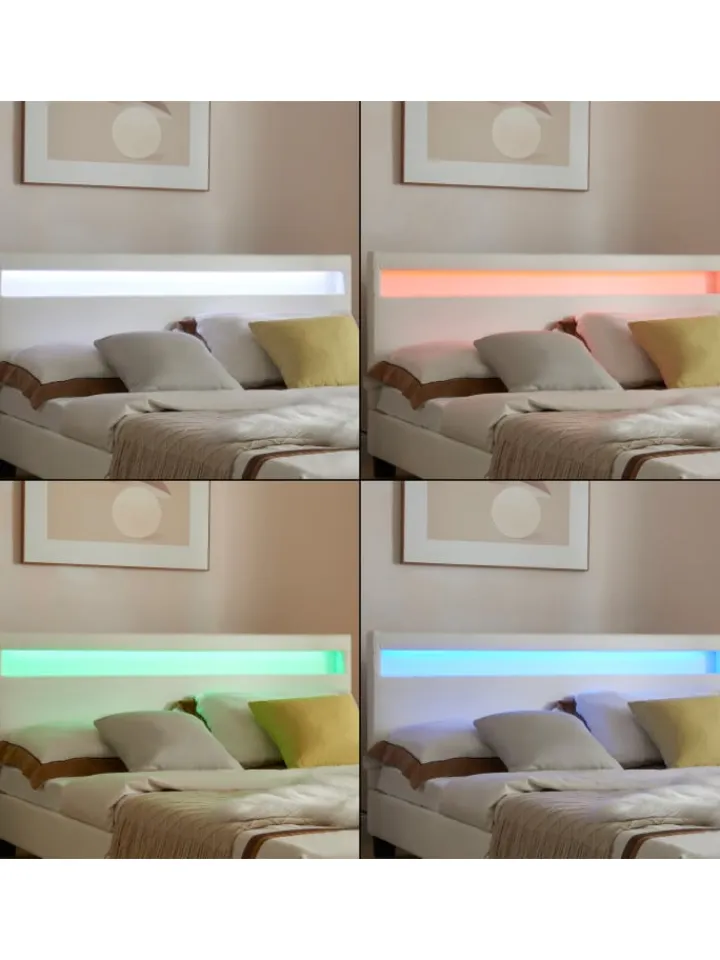 Corium Betten & Matratzen<Polsterbett Paris Kunstleder mit LED in Weiß (B)140cm