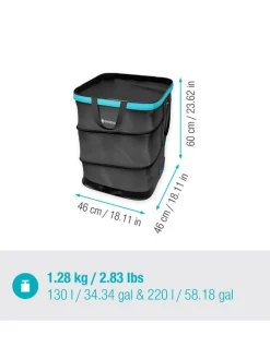 Gardena Gartendekoration<PopUp-Gartenabfallsack in Schwarz - 120 l