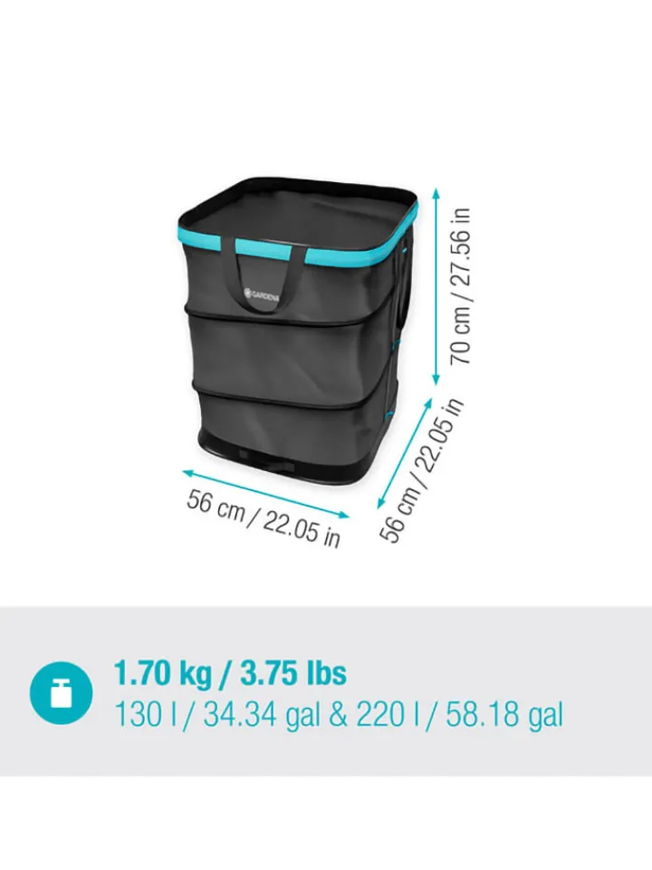 Gardena Gartendekoration<PopUp-Gartenabfallsack in Schwarz - 220 l in Schwarz