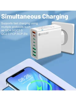 SmartCase Technikzubehör<8-Port-Netzadapter in Weiß