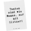 Mr. & Mrs. Panda Partyzubehör & -Dekoration<Postkarte Glitzernde Tante mit Spruch in Weiß