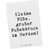 Mr. & Mrs. Panda Partyzubehör & -Dekoration<Postkarte Kind Fußabdruck mit Spruch in Weiß