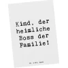 Mr. & Mrs. Panda Partyzubehör & -Dekoration<Postkarte Kind Heimliche Führungskraft mit Spruch in Weiß