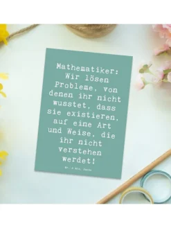 Mr. & Mrs. Panda Partyzubehör & -Dekoration<Postkarte Spruch Mathematiker Magie mit Spruch in Meeresbrise