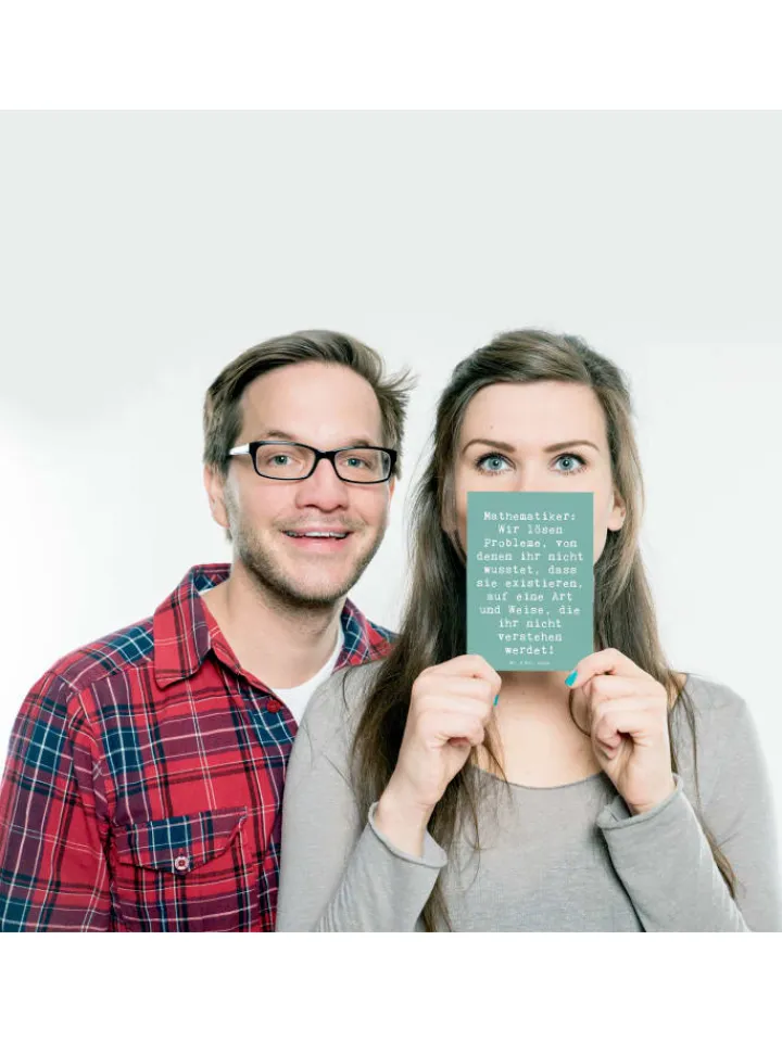 Mr. & Mrs. Panda Partyzubehör & -Dekoration<Postkarte Spruch Mathematiker Magie mit Spruch in Meeresbrise