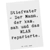 Mr. & Mrs. Panda Partyzubehör & -Dekoration<Postkarte Stiefvater Held mit Spruch in Weiß