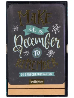 ars edition Adventskalender<Postkarten-Adventskalender "Make it a December to remember"