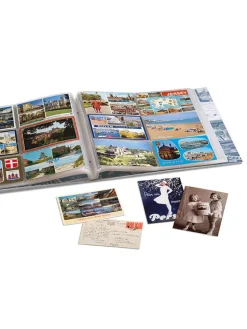 Leuchtturm Büro- & Schulbedarf<Postkartenalbum in Blau/ Bunt - (L)37,5 x (B)34,3 cm