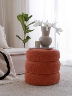 Scandinavia Concept Sitzmöbel<Pouf "Boum" in Rot - (H)40 x Ø 40 cm