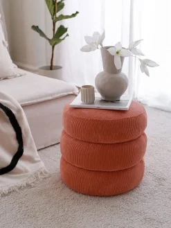 Scandinavia Concept Sitzmöbel<Pouf "Boum" in Rot - (H)40 x Ø 40 cm