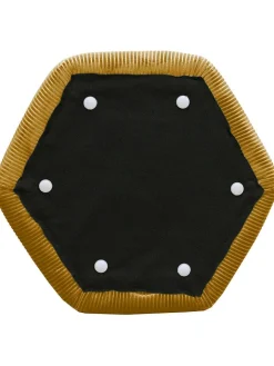Rétro Chic Sitzmöbel<Pouf "Giulia" in Senf - (H)35 x Ø 35 cm