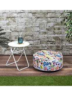 Garden Spirit Sitzmöbel<Pouf "Gonflable" in Weiß/ Bunt - (H)25 x Ø 55 cm