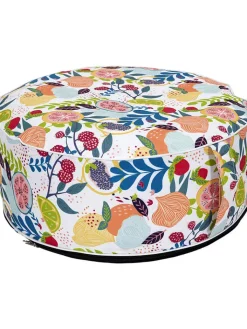 Garden Spirit Sitzmöbel<Pouf "Gonflable" in Weiß/ Bunt - (H)25 x Ø 55 cm