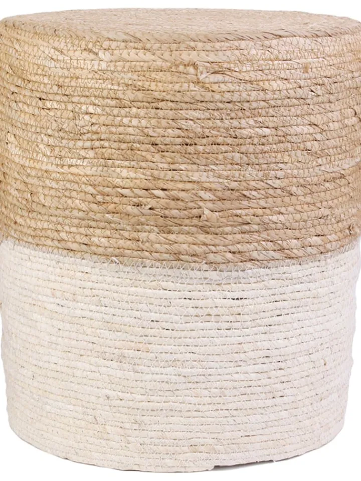 Ethnical Life Sitzmöbel<Pouf in Hellbraun/ Creme - (H)41 x Ø 35,5 cm