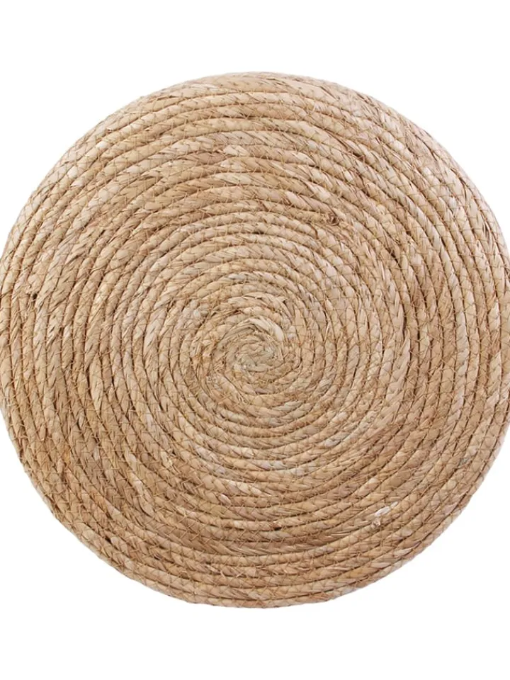 Ethnical Life Sitzmöbel<Pouf in Hellbraun/ Creme - (H)41 x Ø 35,5 cm