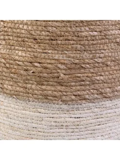 Ethnical Life Sitzmöbel<Pouf in Hellbraun/ Creme - (H)41 x Ø 35,5 cm