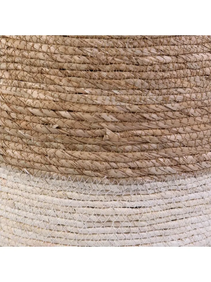 Ethnical Life Sitzmöbel<Pouf in Hellbraun/ Creme - (H)41 x Ø 35,5 cm