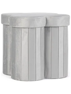 Bizzotto Sitzmöbel<Pouf "Jocelyn" in Hellgrau - (B)40 x (H)40 x (T)40 cm