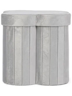 Bizzotto Sitzmöbel<Pouf "Jocelyn" in Hellgrau - (B)40 x (H)40 x (T)40 cm