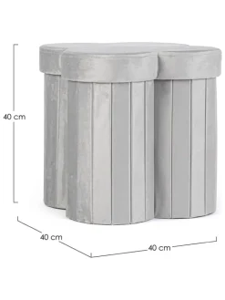 Bizzotto Sitzmöbel<Pouf "Jocelyn" in Hellgrau - (B)40 x (H)40 x (T)40 cm