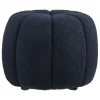 House Nordic Sitzmöbel<Pouf "Paisley" in Dunkelblau - (H)38 x Ø 48 cm