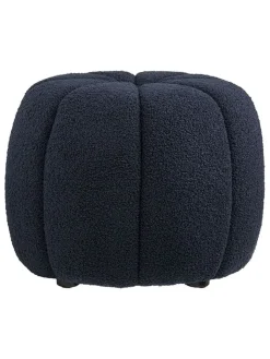 House Nordic Sitzmöbel<Pouf "Paisley" in Dunkelblau - (H)38 x Ø 48 cm