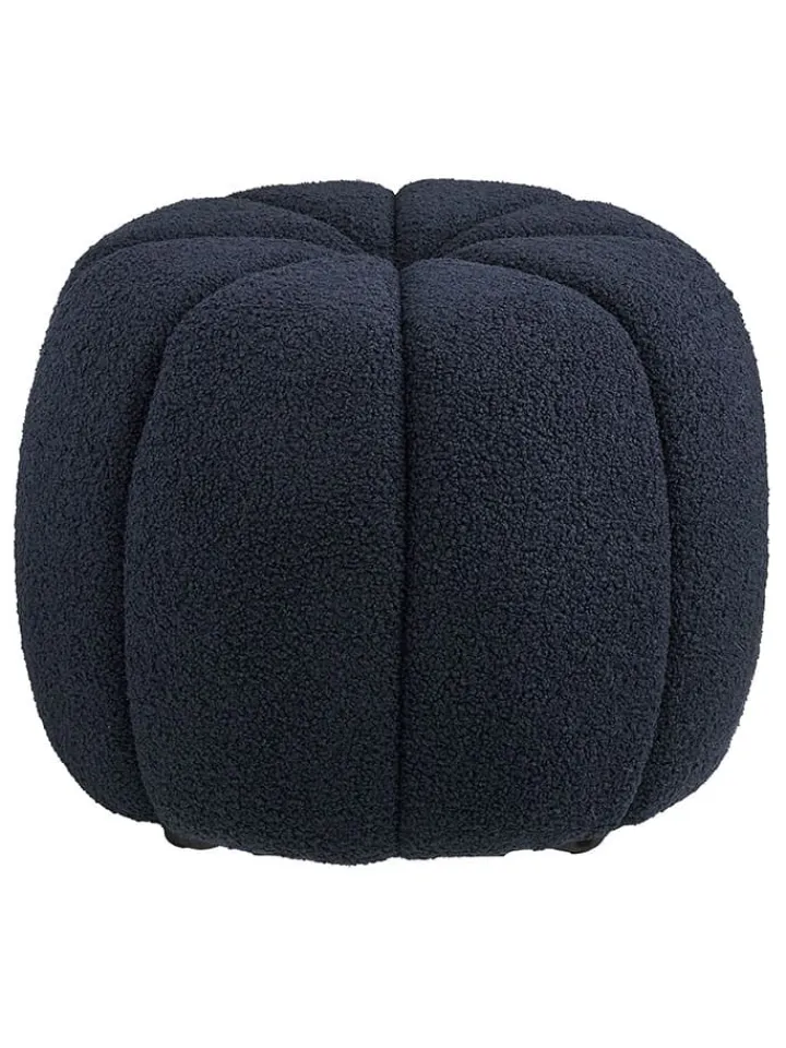 House Nordic Sitzmöbel<Pouf "Paisley" in Dunkelblau - (H)38 x Ø 48 cm