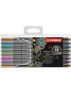 STABILO Büro- & Schulbedarf<Premium Metallic-Filzstifte " Pen 68 metallic" - 8 Stück