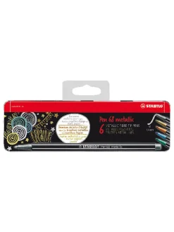 STABILO Büro- & Schulbedarf<Premium-Filzstifte '' Pen 68 metallic'' - 6 Stück