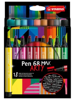 STABILO Büro- & Schulbedarf<Premium-Filzstifte " Pen 68 MAX - ARTY" - 18 Stück