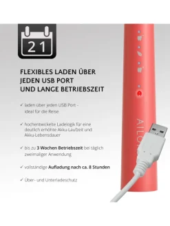 Ailoria Zahn & Mundpflege<PRO SMILE Schallzahnbürste USB in Coral