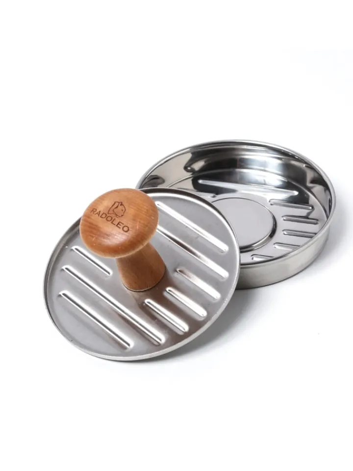 RADOLEO Grillen<Profi Burgerpresse Edelstahl in silber