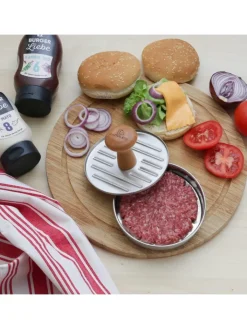 RADOLEO Grillen<Profi Burgerpresse Edelstahl in silber