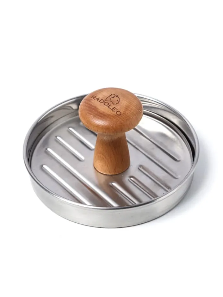 RADOLEO Grillen<Profi Burgerpresse Edelstahl in silber