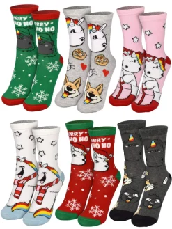 Pummeleinhorn Adventskalender<Socken Adventskalender mit 12 Paar kurz und lang in Mehrfarbig