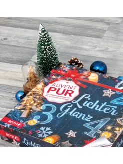 ROTH Adventskalender<PUR Adventskalender mit nur 4 Türchen, gefüllt – Lichterglanz in Bunt