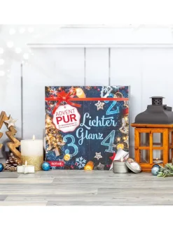 ROTH Adventskalender<PUR Adventskalender mit nur 4 Türchen, gefüllt – Lichterglanz in Bunt