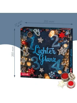 ROTH Adventskalender<PUR Adventskalender mit nur 4 Türchen, gefüllt – Lichterglanz in Bunt