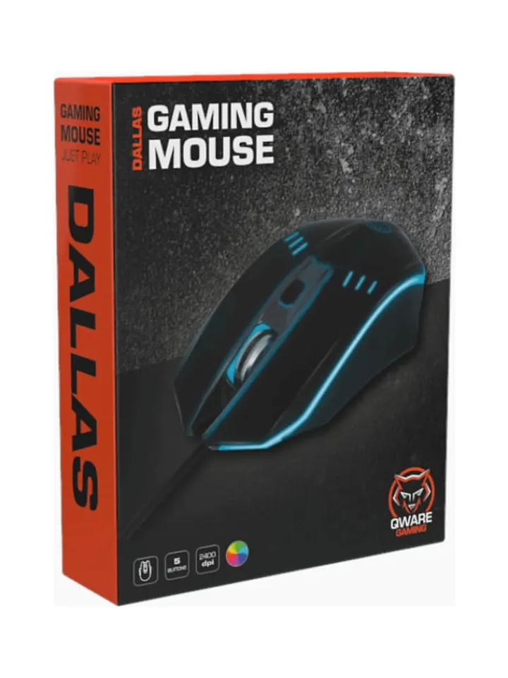 COFI 1453 Tablets, Konsolen & Elektronisches Spielzeug<Qware Gaming Maus Dallas Kabelgebundene Maus mit LED-Beleuchtung in Schwarz