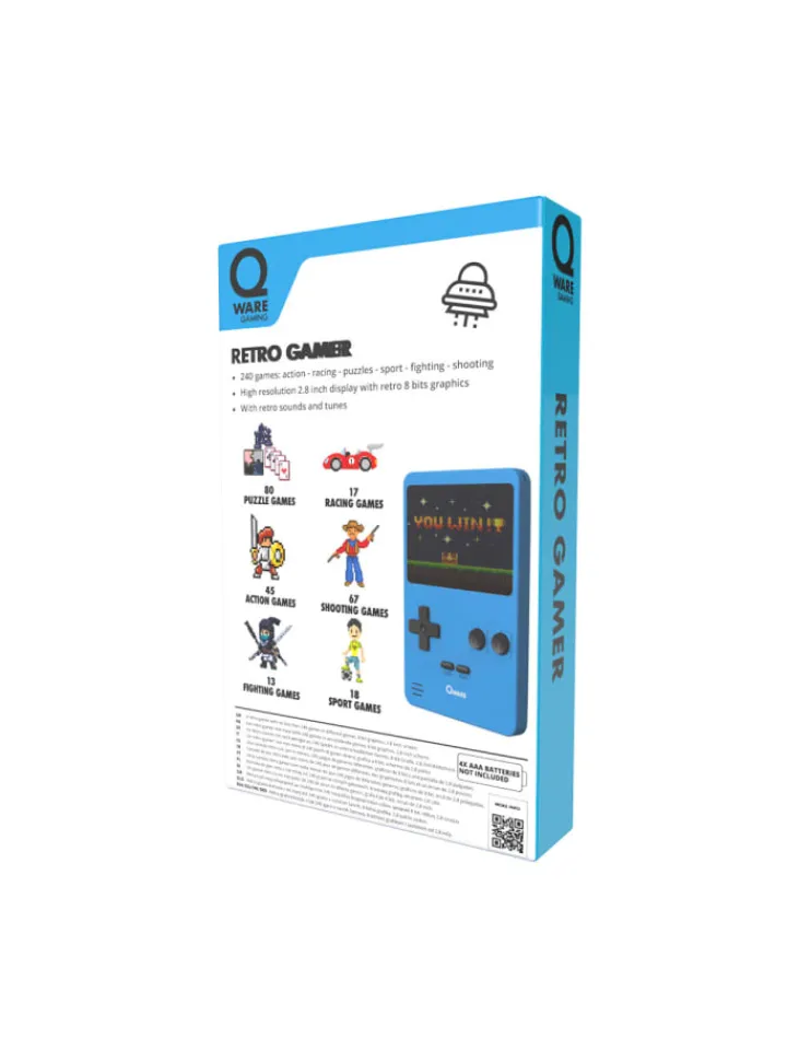COFI 1453 Tablets, Konsolen & Elektronisches Spielzeug<Qware Retro Spielkonsole Handheld 240 Spiele für unterwegs in Blau