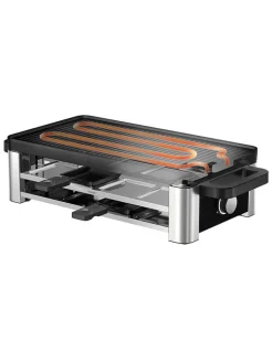 WMF Küchenelektronik<Raclette ''For 8'' in Silber/ Schwarz - (B)44 x (H)13,2 x (T)24 cm