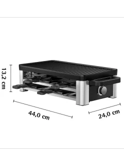 WMF Küchenelektronik<Raclette ''For 8'' in Silber/ Schwarz - (B)44 x (H)13,2 x (T)24 cm