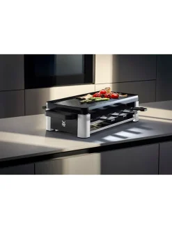 WMF Küchenelektronik<Raclette ''For 8'' in Silber/ Schwarz - (B)44 x (H)13,2 x (T)24 cm
