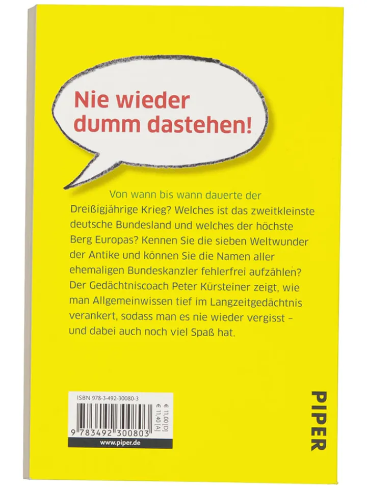 PIPER Bücher<Ratgeber "Allgemeinwissen für immer merken"