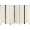 COSTWAY Paravents<Raumteiler 6 tlg. 172cm in Beige