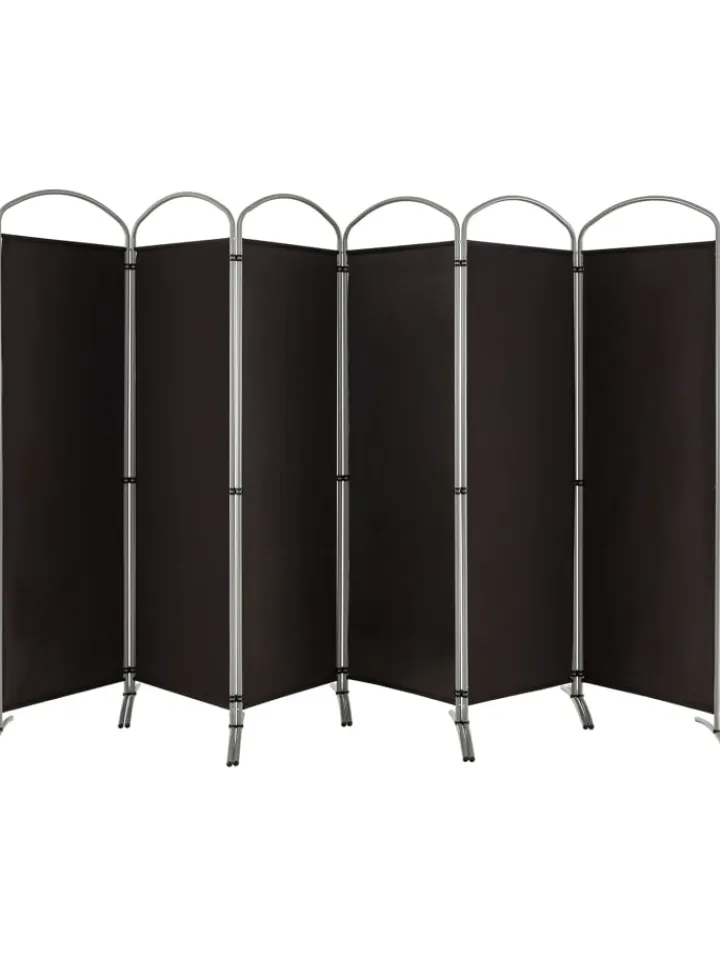 COSTWAY Paravents<Raumteiler 6 tlg. 188cm in Braun