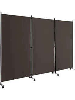 COSTWAY Paravents<Raumteiler 3 tlg. 180cm in Braun
