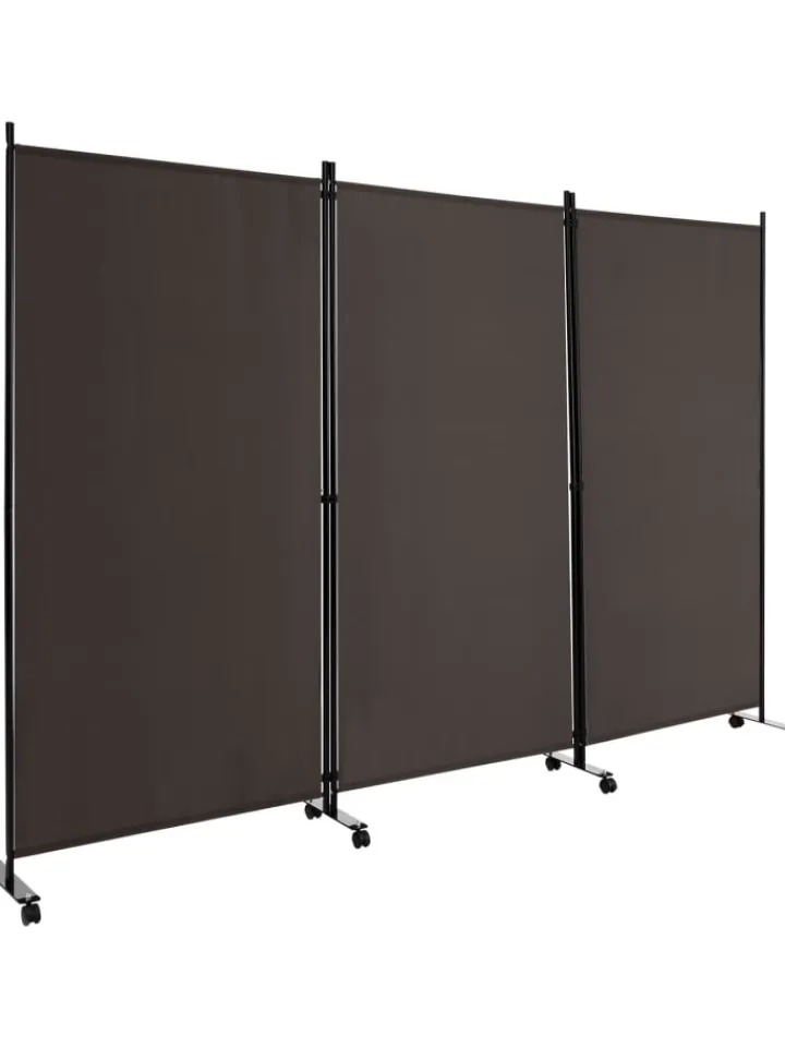 COSTWAY Paravents<Raumteiler 3 tlg. 180cm in Braun