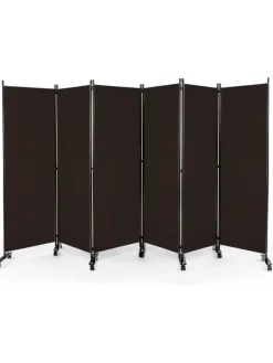 COSTWAY Paravents<Raumteiler 6 tlg. 172cm in Braun