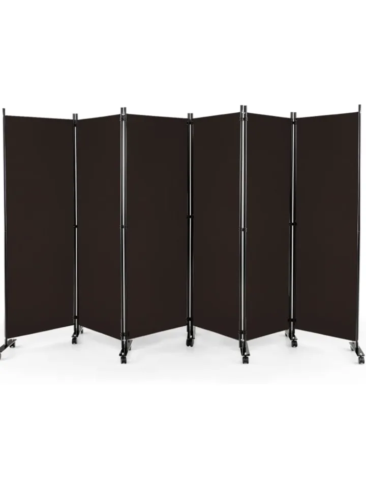 COSTWAY Paravents<Raumteiler 6 tlg. 172cm in Braun